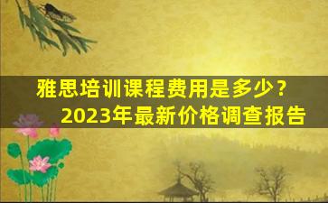 雅思培训课程费用是多少？ 2023年最新价格调查报告